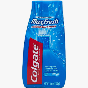 Colgate Max Fresh Liquid Toothpaste with Mini Breath Strips, Cool Mint, 4.6 oz (Packaging May Vary)